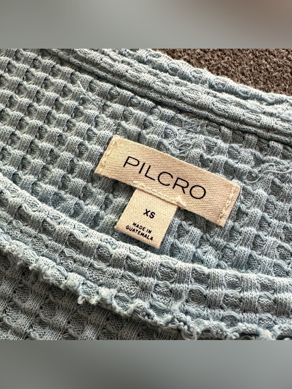 NWT Anthropologie Pilcro Waffle Knit Cropped Shirt XS - Picture 2 of 5